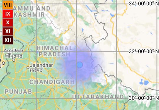 किन्नौर में भूकम्प के झटके……..