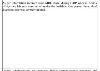 ब्रेकिंग : लाहौल स्पीति में भूस्खलन, दो मजदूर दबे