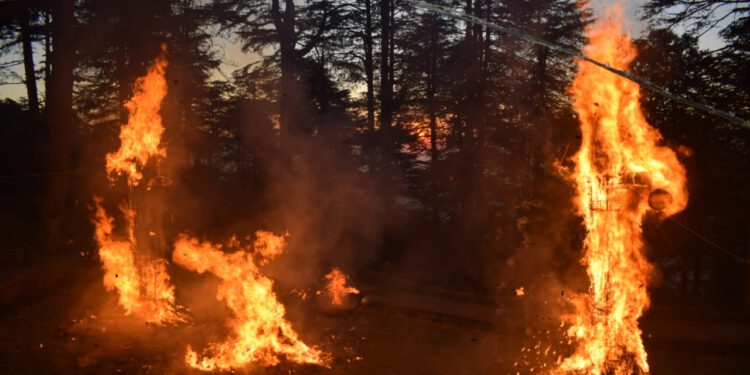 जाखू में धूं धूं कर जले रावण, कुंभकरण एवं मेघनाथ के पुतले, सी. पालरासु ने किया पुतलों का दहन….