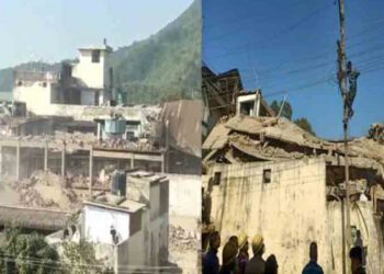 चार मंजिला पुरानी इमारत गिरने से दबे दो मजदूर, रेस्क्यू ऑपरेशन जारी..