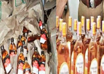 नाके के दौरान पुलिस ने        दबोचा अवैध शराब के साथ  व्यक्ति
