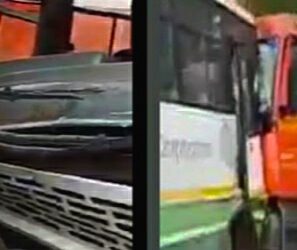 एचआरटीसी व निजी बस में जोरदार भिड़ंत…..