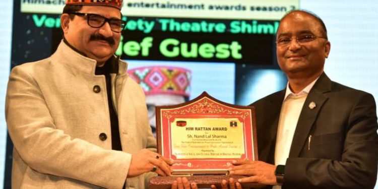 नन्द लाल शर्मा“ हिम रत्न” पुरस्कार से सम्मानित