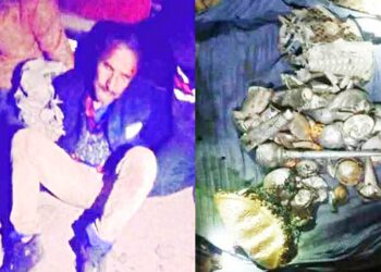 बिजट मंदिर की चोरी का शातिर पुलिस ने दो घंटे में ब्राईला जंगल से दबोचा