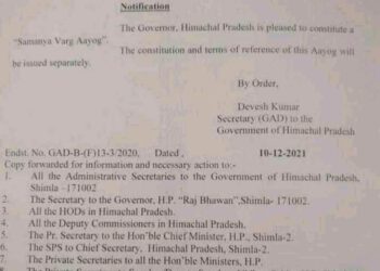 सरकार ने जारी किया सामान्य वर्ग आयोग यानि स्वर्ण आयोग के गठन की अधिसूचना…….