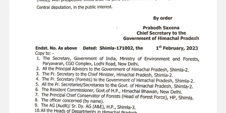 सरकार ने नियुक्त किए वन विभाग के नए मुखिया…..