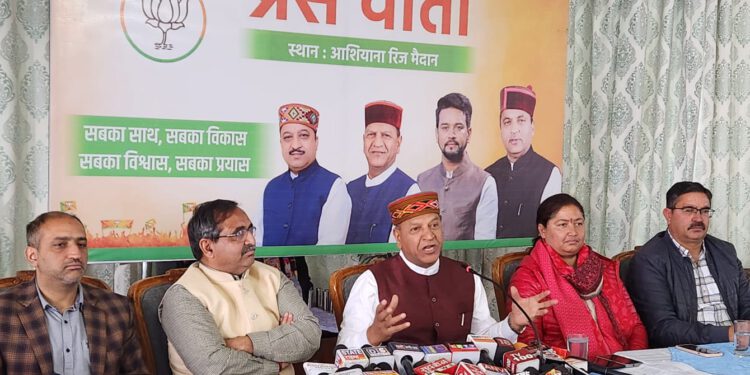 केंद्र सरकार को योजनाओं का श्रेय लेना का प्रयास कर रही है कांग्रेस : बिंदल