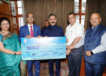 एसजेवीएन ने आपदा राहत कोष में 2.55 करोड़ रुपये का किया अंशदान