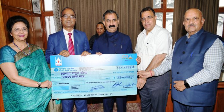 एसजेवीएन ने आपदा राहत कोष में 2.55 करोड़ रुपये का किया अंशदान