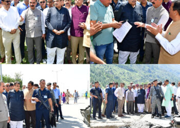 गडकरी  व सुक्खू ने आपदा प्रभावित क्षेत्रों का जायजा लिया