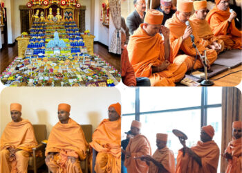 न्यू शिमला स्थित स्वामिनारायण अक्षरधाम मंदिर में अन्नकूट उत्सव मनाया गया