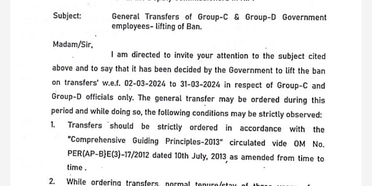 हिमाचल में तबादलों पर से बेन हटा….