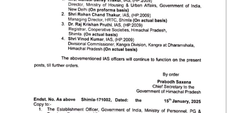 प्रदेश सरकार ने IAS अधिकारियों को किया पदोन्नत, देखें सूची…