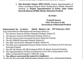 दो पुलिस अधिकारियों के तबादले, अधिसूचना जारी…..