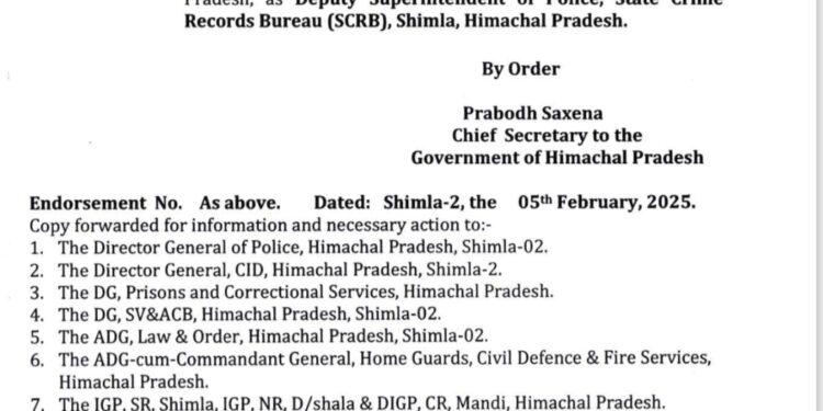 दो पुलिस अधिकारियों के तबादले, अधिसूचना जारी…..