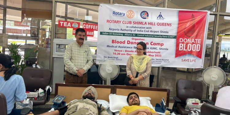 रोटरी क्लब शिमला हिल क्वींस द्वारा सफल रक्तदान शिविर का आयोजन