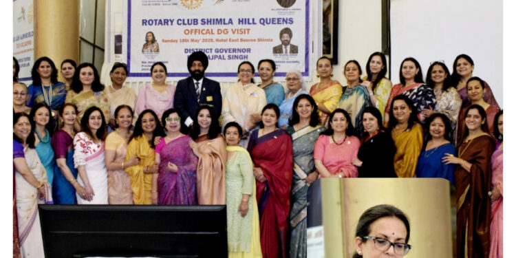 डिस्ट्रिक्ट गवर्नर राजपाल सिंह द्वारा रोटरी क्लब शिमला हिल क्वींस की सराहना