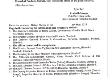 तिवारी को DGP का अतिरिक्त कार्यभार, HAS अधिकारियों के तबादले…..