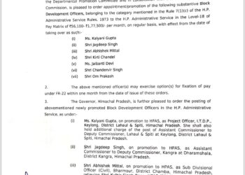 7 BDO पदोन्नत, बने HAS, पदोन्नति के बाद दी तैनाती साथ ही 5 HAS के तबादले, एक का तबादला रद्द, देखें किसे कहां लगाया कौन हुआ पदोन्नत