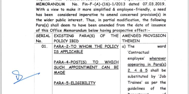 करुणामूलक आधार पर नौकरी को लेकर संशोधित पॉलिसी जारी….