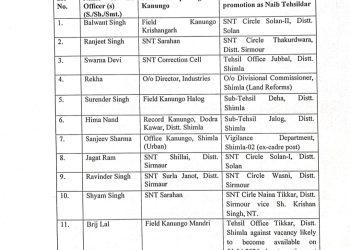 कानूनगो से नायब तहसीलदार बने 15 नायब तहसीलदारों को  दी तैनाती, देखिए किसे कहां लगाया