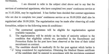 कॉन्ट्रैक्ट और दिहाड़ीदार कर्मचारियों को नियमित करने के आदेश जारी, देखें अधिसूचना…
